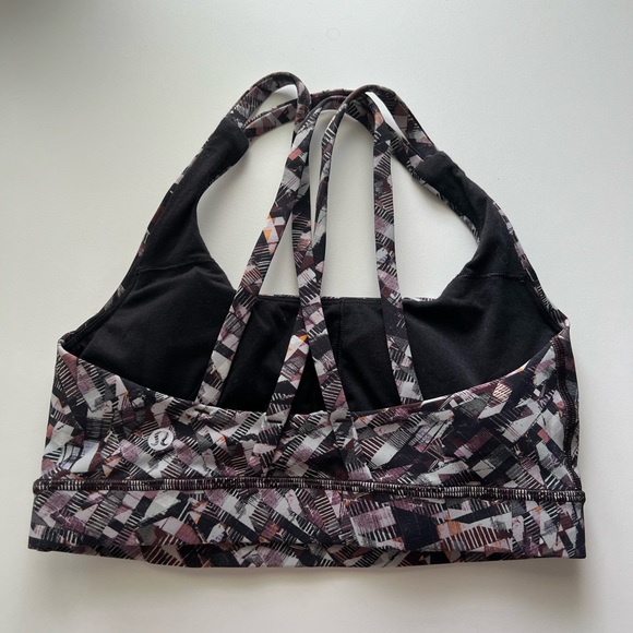 Lululemon Energy Bra Medium Support B-D Cup Kaleidoscope Pink Multi Size 4 - Picture 2 of 4